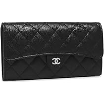 CHANELシャネル　ココマーク 折り財布 キャビアスキン　ブラック　 R 美品】シャネル 二つ折り財布 キャビアスキン ココマーク 黒